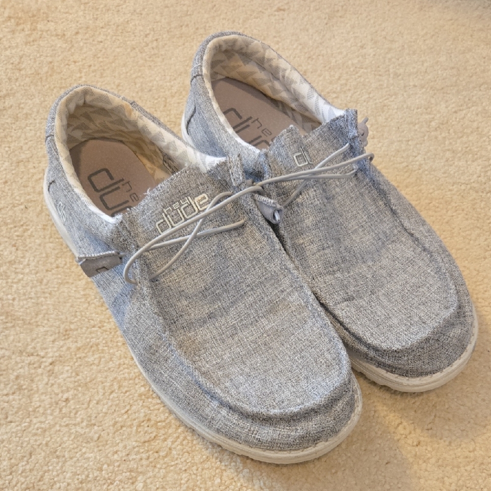 Hey Dude Men's Light Gray Loafers